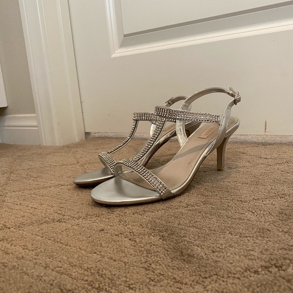 Glint Silver Sparkly Heels - Picture 2 of 3